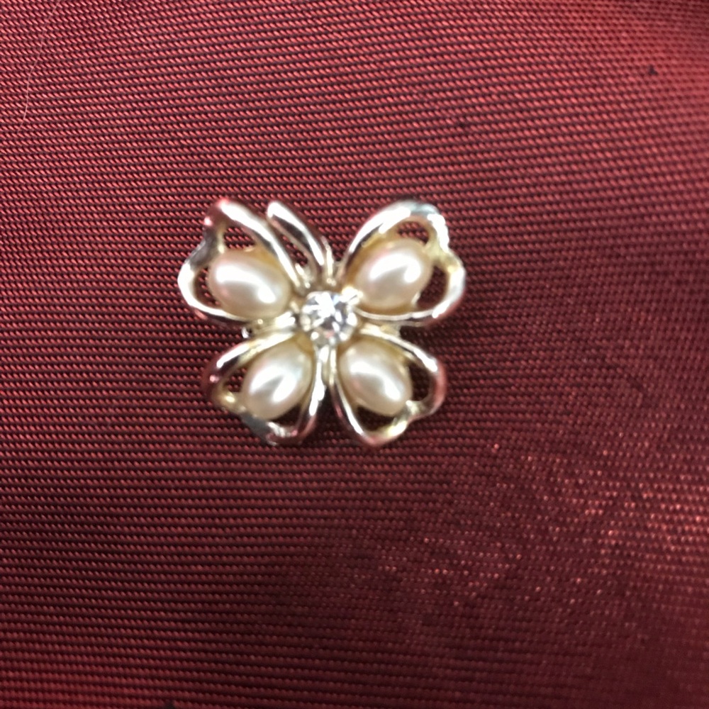 Vintage Miniature Pearl Butterfly Pin